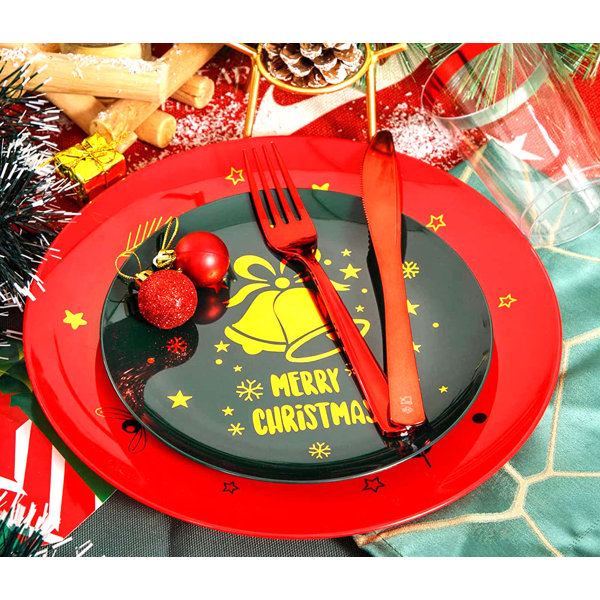 Disposable plastic christmas plates sale